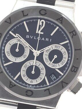 BVLGARI Diagono DG37SCCH Chronograph Black / Silver Dial Automatic Boy's_963150